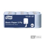 Bobine d'essuyage à dévidage central Tork M2 Wiper 320 bleue - Carton de 6