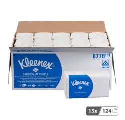 Papier essuie-mains pliage enchevêtré Kleenex Airflex Ultra 6778 - Carton de 1860