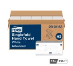 Essuie-mains pliage enchevêtré Tork H3 Advanced doux - Carton de 3750