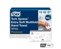 Essuie-mains pliage enchevêtré Tork H2 Premium Extradoux - Carton de 2100