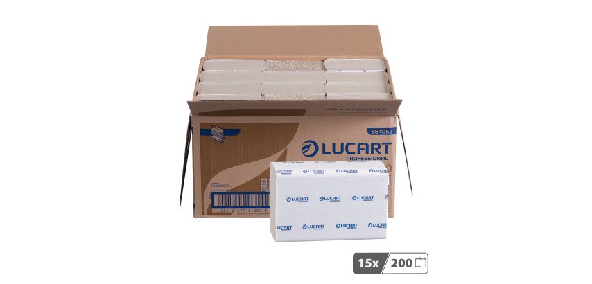Papier essuie-mains pliage enchevêtré Lucart EcoNatural Z20 – Carton de 3000