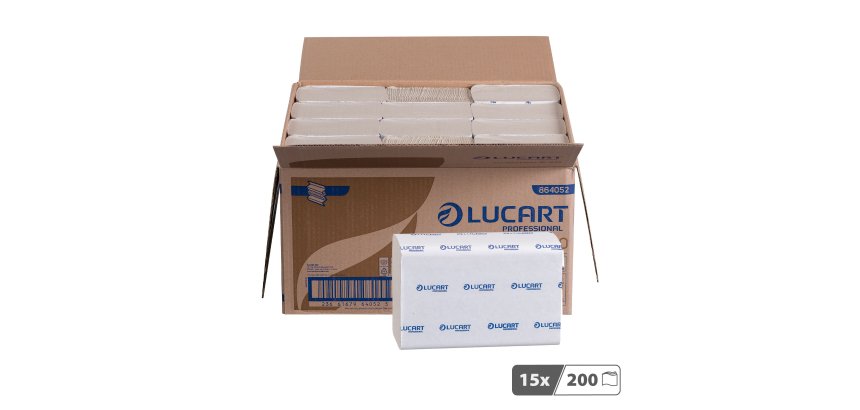 Papier essuie-mains pliage enchevêtré Lucart EcoNatural Z20 – Carton de 3000