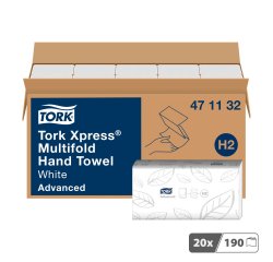 Essuie-mains pliage enchevêtré Tork H2 Advanced - Carton 3800
