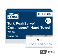 Essuie-mains pliage enchevêtré Tork H5 PeakServe® Continus™ blancs Universal - colis de 4920