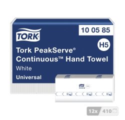 Essuie-mains pliage enchevêtré Tork H5 PeakServe® Continus™ blancs Universal - colis de 4920