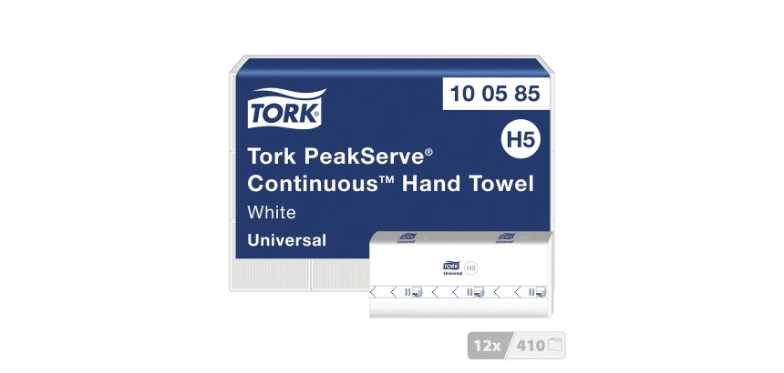 Essuie-mains pliage enchevêtré Tork H5 PeakServe® Continus™ blancs Universal - colis de 4920