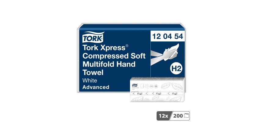 Essuie-mains pliés Tork H2 compressés Tork Xpress Advanced - Sachet de 2400