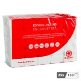 Essuie-mains Bruneau extra blanc pliage enchevêtré - Colis de 3750