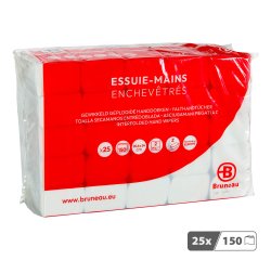 Essuie-mains Bruneau extra blanc pliage enchevêtré - Colis de 3750