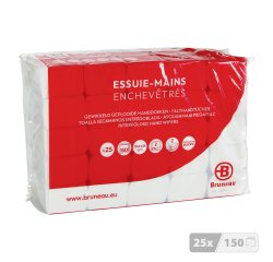 Essuie-mains Bruneau extra blanc pliage enchevêtré - Colis de 3750