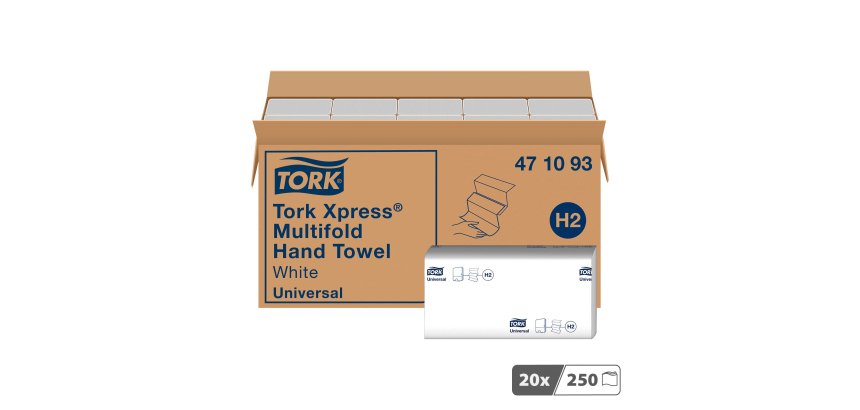 Essuie-mains enchevêtré Tork H2 - Carton de 5000