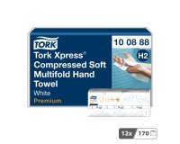 Essuie-mains pliés Tork H2 compressés Tork Xpress doux Premium - Sachet de 2040