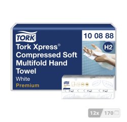 Essuie-mains pliés Tork H2 compressés Tork Xpress doux Premium - Sachet de 2040