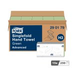 Essuie-mains pliage en V Tork H3 Advanced vert - Carton de 3750