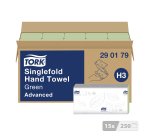 Essuie-mains pliage en V Tork H3 Advanced vert - Carton de 3750