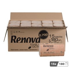 Essuie-mains Zig-Zag Renova Love & Action - Carton de 2700 feuilles