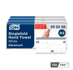Essuie-mains pliage enchevêtré Tork H3 Advanced - Colis de 1250