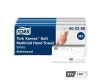 Essuie-mains pliage enchevêtré Tork H2 Advanced doux - Carton de 3780
