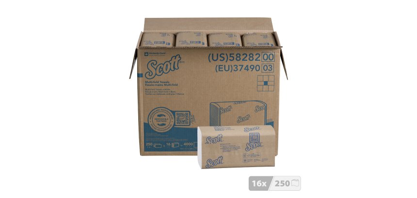 Papier essuie-mains pliage enchevêtré Scott Professional 3749 – Carton de 4000