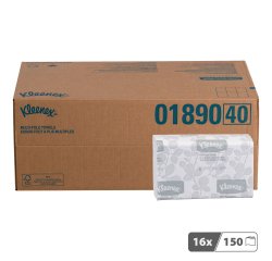 Papier essuie-mains pliage enchevêtré Kleenex Airflex 1890 - Carton de 2400