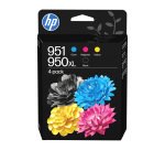 HP 950XL/951, Pack de cartouches authentiques, 1 noire haute capacité 950 XL et 3 couleurs 951