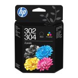 HP 302/304 Cartouche d’encre noire et 3 couleurs pour imprimante jet d'encre