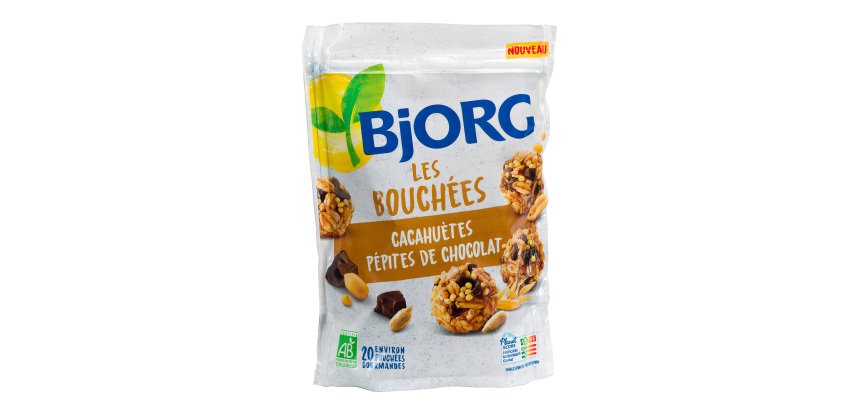 Les Bouchées aux cacahuètes et pépites de chocolat Bio Bjorg - Sachet de 120 g