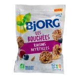 Les Bouchées aux raisins et myrtilles Bio Bjorg - Sachet de 120 g