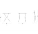 Table d'extérieur pliante BALCONY - Acier - L. 70 cm