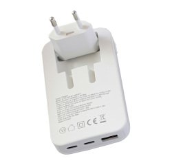 Cargador de viaje plegable Lifetime Warranty 2 USB-C + 1 USB-A GaN 65 W TnB
