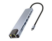 Hub 8 en 1 USB C 3.0 iClick TnB (usb-A/C, HDMI, RJ45, SD y MicroSD)