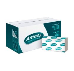 Toalla de papel secamanos amoos engarzada 2 capas 21x22 cm caja de 4000 unidades
