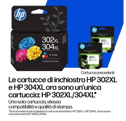 HP Cartuccia Originale 302/304 Tricromia Ciano Magenta Giallo – Resa Standard 100 Pagine