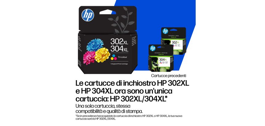 HP Cartuccia Originale 302/304 Tricromia Ciano Magenta Giallo – Resa Standard 100 Pagine