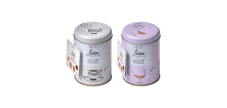 Biscotti assortiti Loison in latta da 120g – Maraneo, Canestrello Caramel,Bacetto, Cacao
