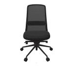 Chaise de bureau Rockit tissu et maille, mécanisme synchrone, dossier haut, soutien lombaire, structure noire