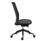 Chaise de bureau Rockit tissu et maille, mécanisme synchrone, dossier haut, soutien lombaire, structure noire