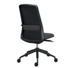 Chaise de bureau Rockit tissu et maille, mécanisme synchrone, dossier haut, soutien lombaire, structure noire