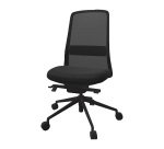 Chaise de bureau Rockit tissu et maille, mécanisme synchrone, dossier haut, soutien lombaire, structure noire