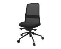 Bürostuhl Rockit Stoff und Netz, synchroner Mechanismus, hohe Rückenlehne, Lendenwirbelstütze, schwarze Struktur