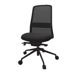 Chaise de bureau Rockit tissu et maille, mécanisme synchrone, dossier haut, soutien lombaire, structure noire