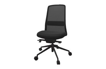 Chaise de bureau Rockit tissu et maille, mécanisme synchrone, dossier haut, soutien lombaire, structure noire