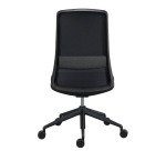 Chaise de bureau Rockit tissu et maille, mécanisme synchrone, dossier haut, soutien lombaire, structure noire