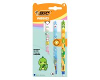 Stylo roller Bic Vibbies effaçable rétractable pointe 1 mm - écriture moyenne - Blister de 3
