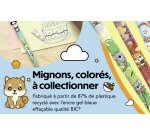 Stylo roller Bic Vibbies effaçable rétractable pointe 1 mm - écriture moyenne - Blister de 3