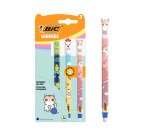 Stylo roller Bic Vibbies effaçable rétractable pointe 1 mm - écriture moyenne - Blister de 3