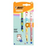 Stylo roller Bic Vibbies effaçable rétractable pointe 1 mm - écriture moyenne - Blister de 3