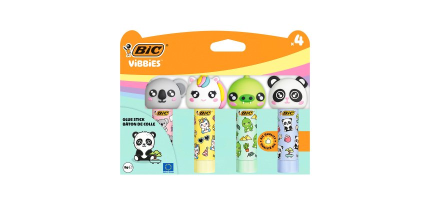 Colle bâton BIC Vibbies permanente 8 g - Lot de 4