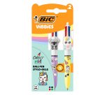 Mini Bic 4-Color Ballpoint Pen Vibbies Retractable 1mm Tip - Medium Writing - Pack of 3