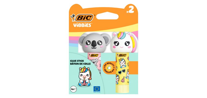 Colle bâton BIC Vibbies permanente 8 g assorti aléatoire - Lot de 2